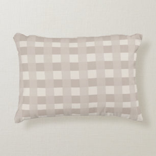 Minimal Beige Checkerboard Design Decorative Cushion