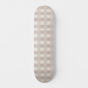 Minimal Beige Checkerboard Design Skateboard