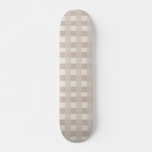 Minimal Beige Checkerboard Design Skateboard