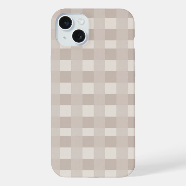 Minimal Beige Chequerboard Design iPhone Case (Back)