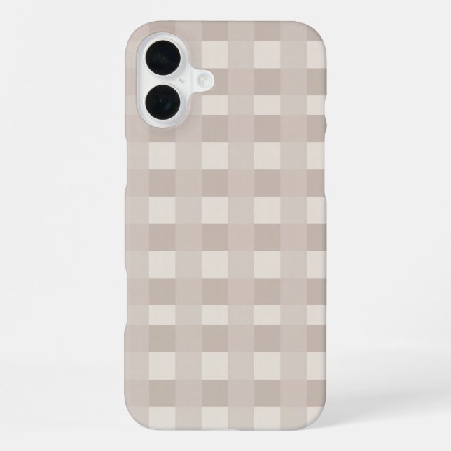 Minimal Beige Chequerboard Design iPhone Case (Back)