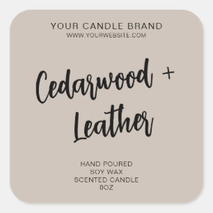 Minimal Beige Modern Candle Product Label