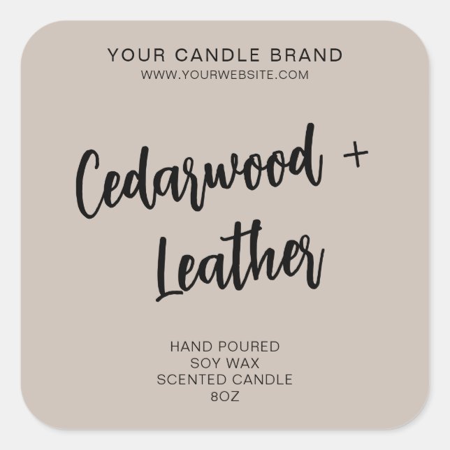 Minimal Beige Modern Candle Product Label (Front)