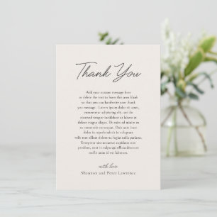 Minimal Beige Photo Elegant Wedding Thank You Card