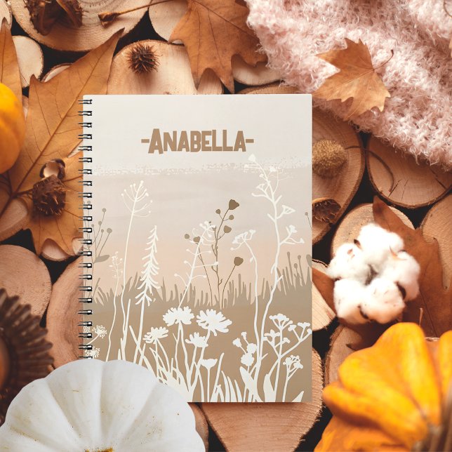 Minimal beige soft autumn floral garden notebook (Minimal beige soft autumn floral garden notebook)