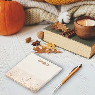 Minimal beige soft autumn harvest garden post-it notes