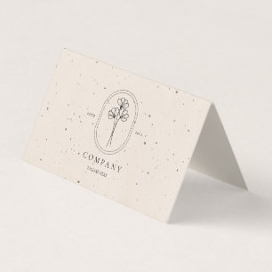 Minimal Beige Textured Florist Message Card