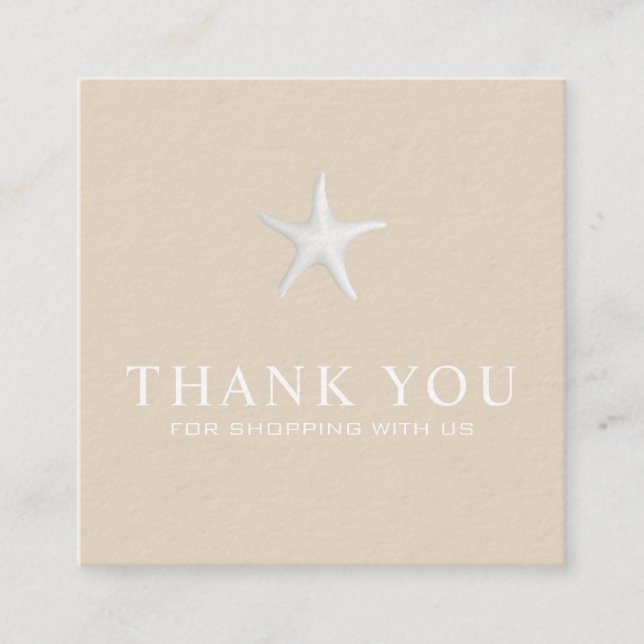 Minimal Beige Thank You Insert – Coastal Style (Front)