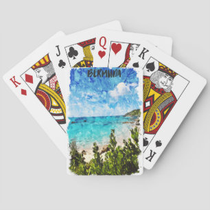 Minimal Bermuda Caribbean Island Tropical Vibe Playing Cards