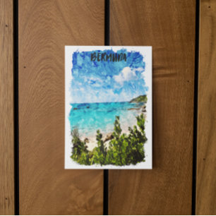 Minimal Bermuda Caribbean Island Tropical Vibe Postcard