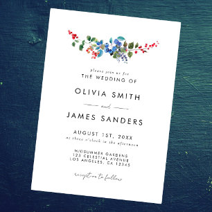 Minimal Berry Wedding Invitation