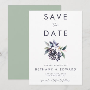 Minimal Berry Wedding Save The Date