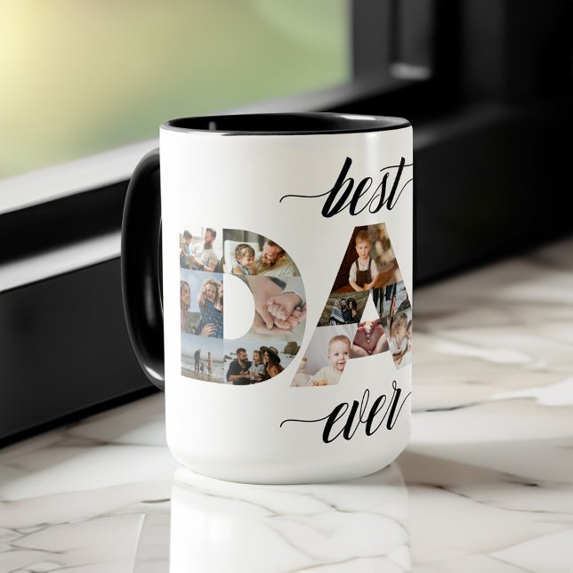 Minimal Best Dad Ever DAD 18 Photo Collage Mug (Minimal Best Dad Ever DAD 18 Photo Collage Mug)
