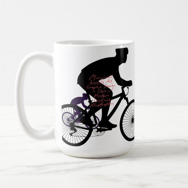 Minimal Bicycle Art Coffee Mug (Left)
