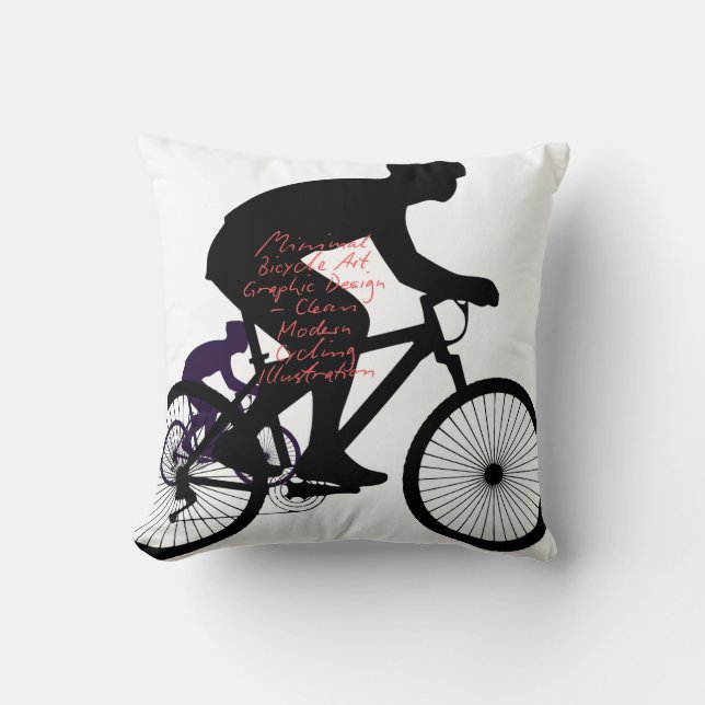 Minimal Bicycle Art – Cushion (Front)