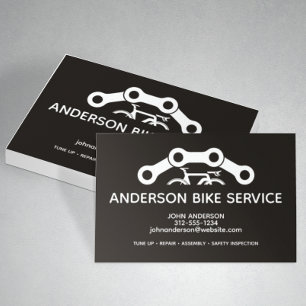 Minimal Bike Repair Maintenance Coaching Service Business Card