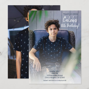 Minimal Birthday Party Photo Photography  Invitation