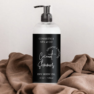 Minimal Black 4 OZ Cosmetic Bottle Wrapper Label