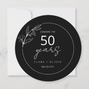 Minimal Black 50 years wedding anniversary Invitation