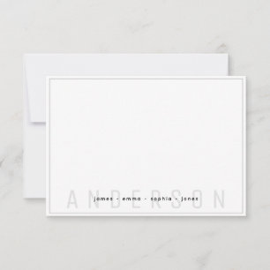 Minimal Black and Grey Border Family Last Name Card