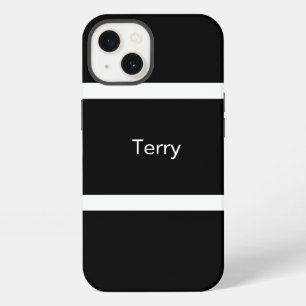 Minimal Black And White Block Personalised iPhone 13 Case