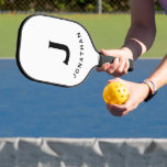 Minimal Black and White Classic Monogram Pickleball Paddle<br><div class="desc">Masculine modern design in black and white with easy to use template for a single letter and name in stylish classic professional leterring. The design repeats on the reverse side. Perfect pickleball gift for him.</div>