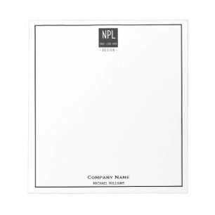 Minimal, Black and White Corporate Notepad