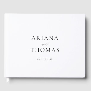 Minimal Black and White Custom Wedding Guest Book