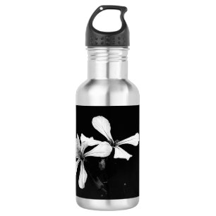 minimal black and white floral 532 ml water bottle