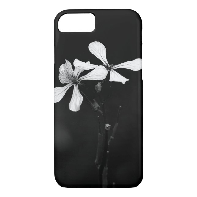 minimal black and white floral Case-Mate iPhone case (Back)