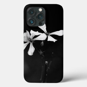minimal black and white floral iPhone 13 pro case