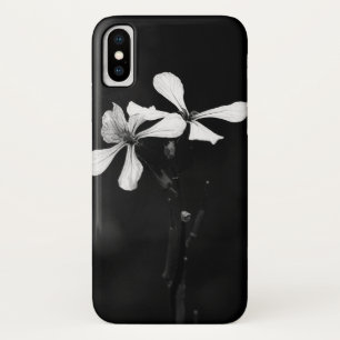 minimal black and white floral iPhone x case