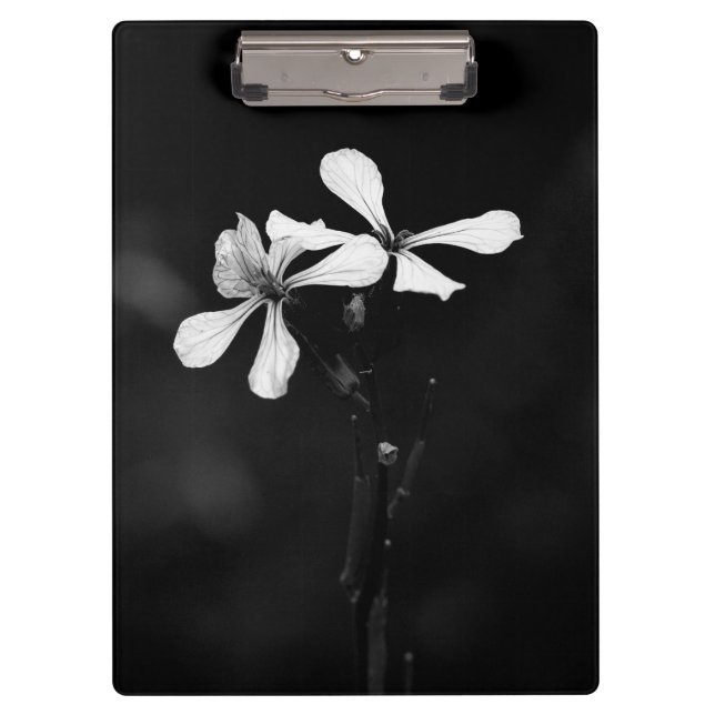 minimal black and white floral clipboard (Front)
