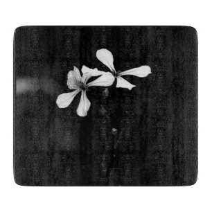 minimal black and white floral cutting board