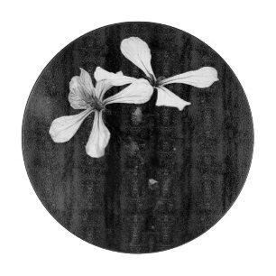 minimal black and white floral cutting board