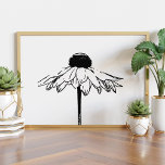 Minimal Black and White Floral Drawing Poster<br><div class="desc">Minimal Black and White Floral Drawing Poster</div>
