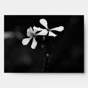 minimal black and white floral envelope