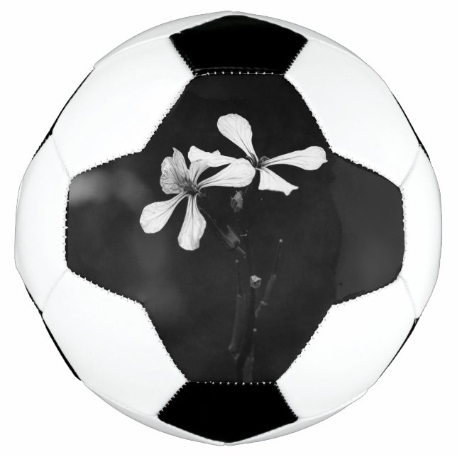 minimal black and white floral football (Front)