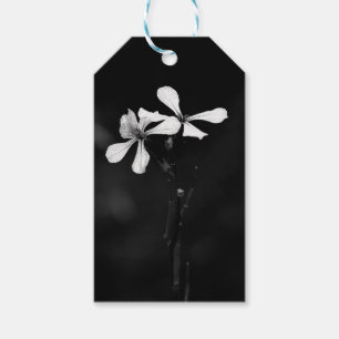 minimal black and white floral gift tags