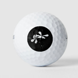 minimal black and white floral golf balls
