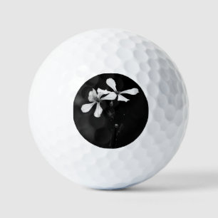 minimal black and white floral golf balls