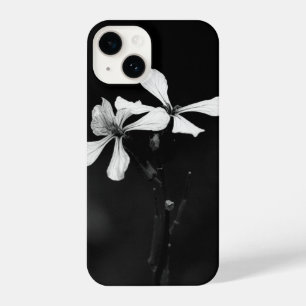 minimal black and white floral iPhone 14 case