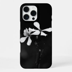 minimal black and white floral iPhone 16 pro max case