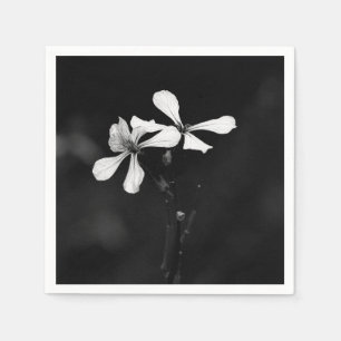 minimal black and white floral napkin