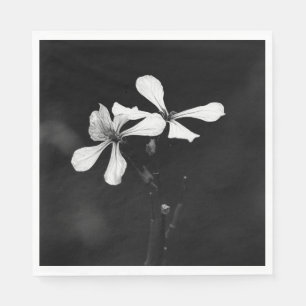 minimal black and white floral napkin