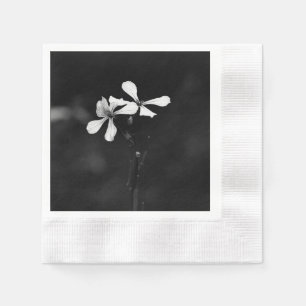 minimal black and white floral napkin