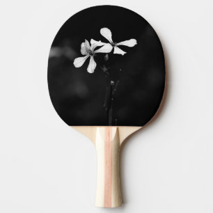 minimal black and white floral ping pong paddle