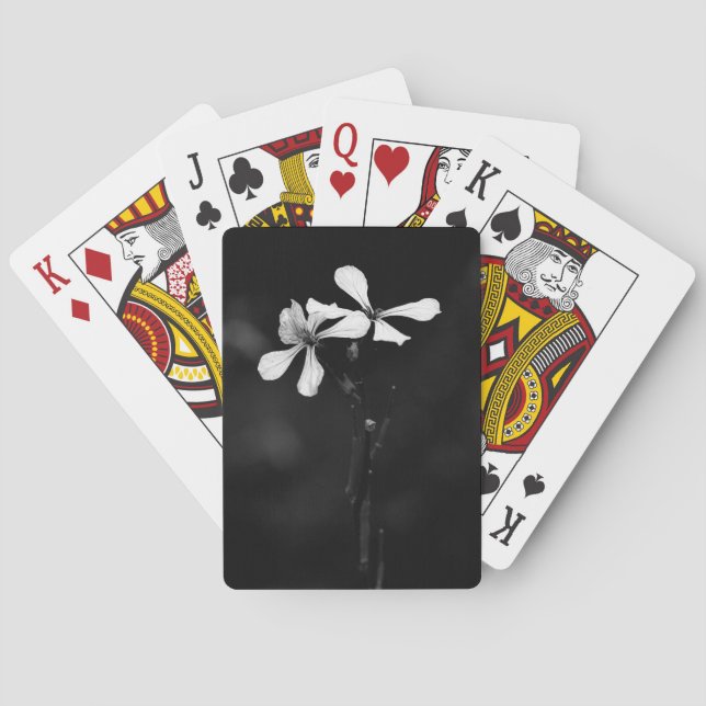 minimal black and white floral playing cards (Back)