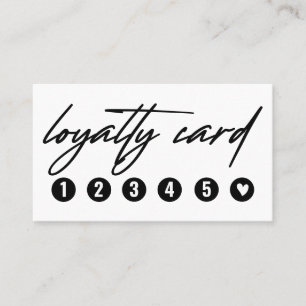 Minimal Black and White Lashes Nails Loyalty Card