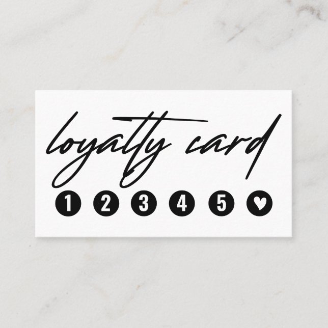Minimal Black and White Lashes Nails Loyalty Card (Front)